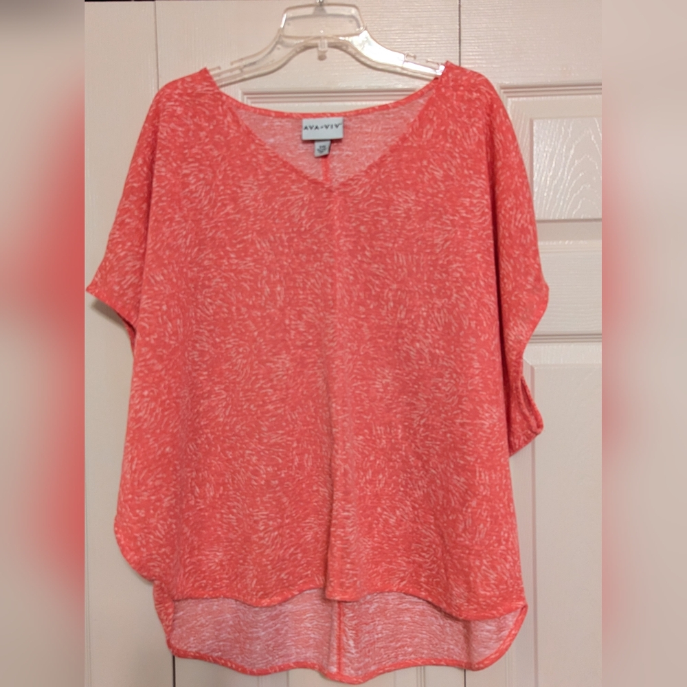Ava & Viv lightweight knit peach top